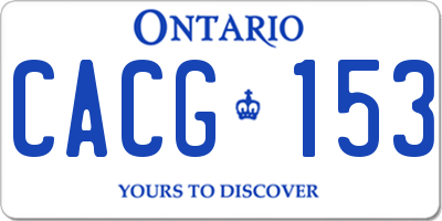 ON license plate CACG153