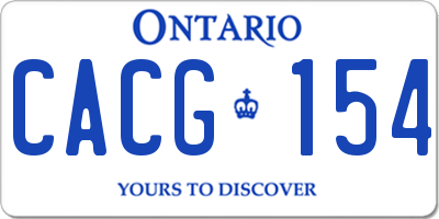 ON license plate CACG154