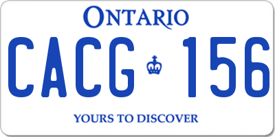 ON license plate CACG156