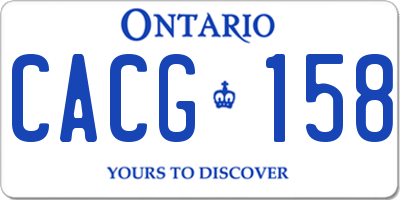 ON license plate CACG158