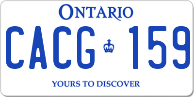 ON license plate CACG159