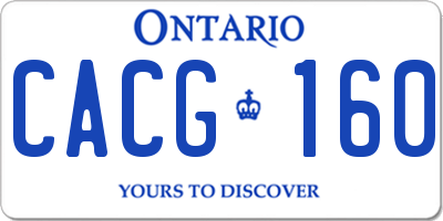 ON license plate CACG160