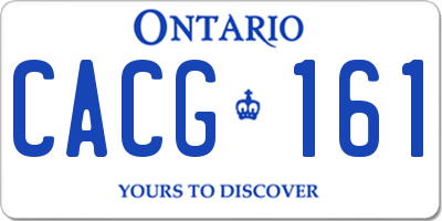 ON license plate CACG161