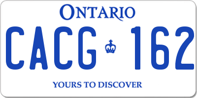 ON license plate CACG162