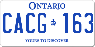 ON license plate CACG163