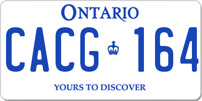 ON license plate CACG164