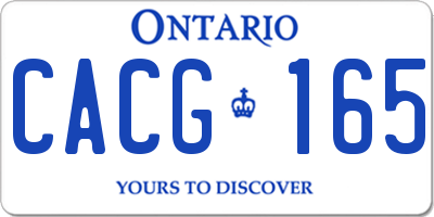 ON license plate CACG165