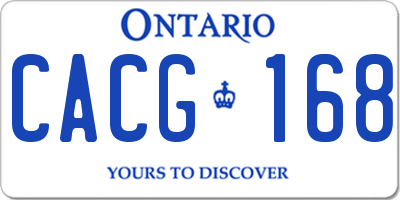 ON license plate CACG168