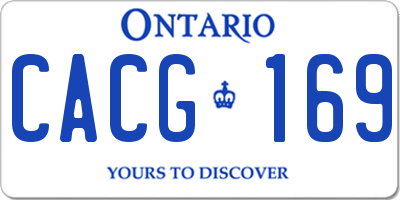 ON license plate CACG169