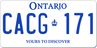 ON license plate CACG171