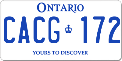 ON license plate CACG172