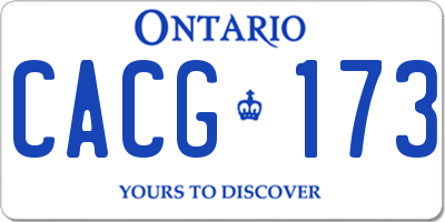 ON license plate CACG173