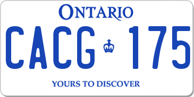 ON license plate CACG175