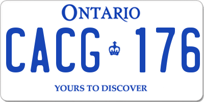 ON license plate CACG176