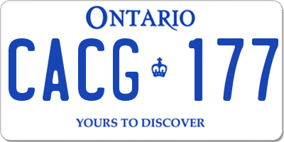 ON license plate CACG177