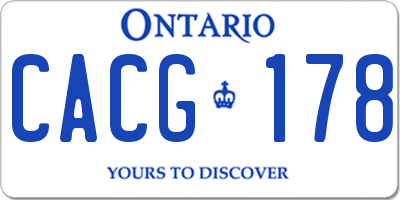 ON license plate CACG178