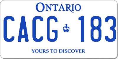 ON license plate CACG183