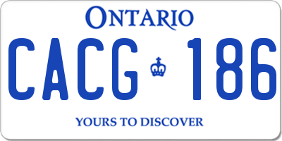 ON license plate CACG186