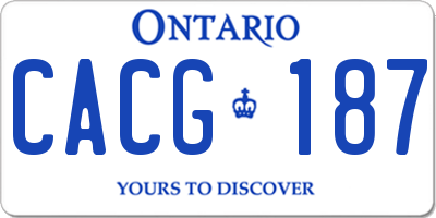 ON license plate CACG187