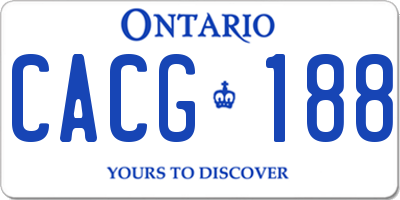 ON license plate CACG188