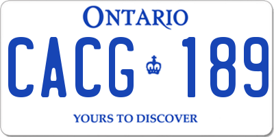 ON license plate CACG189