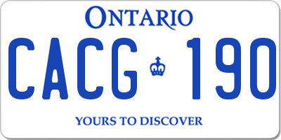 ON license plate CACG190