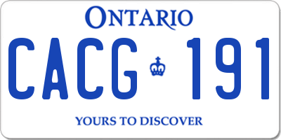 ON license plate CACG191