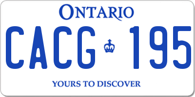 ON license plate CACG195