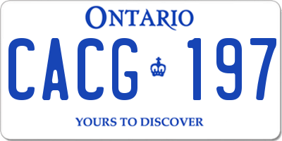 ON license plate CACG197