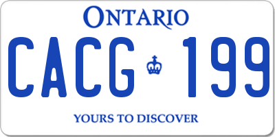 ON license plate CACG199