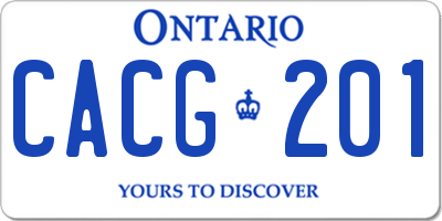 ON license plate CACG201