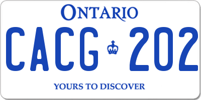 ON license plate CACG202