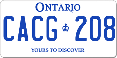 ON license plate CACG208