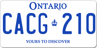 ON license plate CACG210