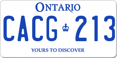 ON license plate CACG213