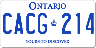 ON license plate CACG214