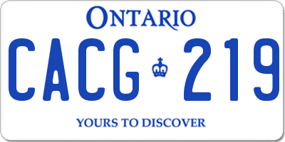 ON license plate CACG219