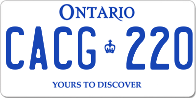 ON license plate CACG220