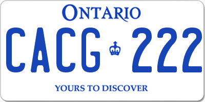 ON license plate CACG222