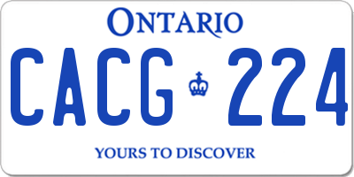 ON license plate CACG224