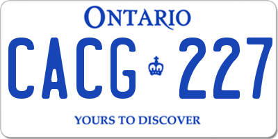 ON license plate CACG227