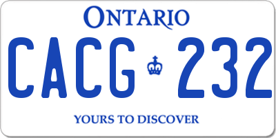 ON license plate CACG232