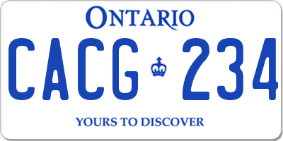 ON license plate CACG234