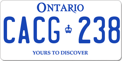 ON license plate CACG238