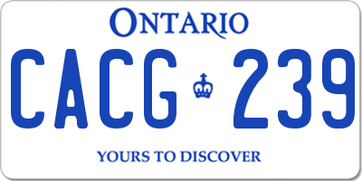 ON license plate CACG239