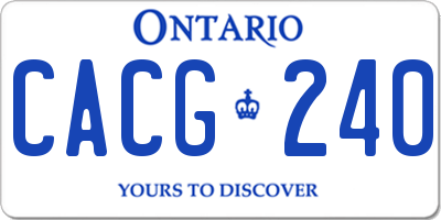 ON license plate CACG240