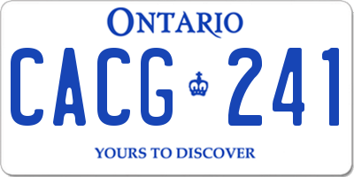 ON license plate CACG241