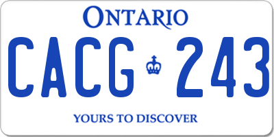 ON license plate CACG243