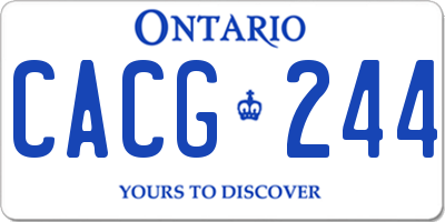 ON license plate CACG244