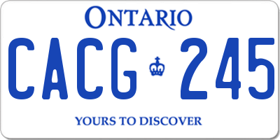 ON license plate CACG245